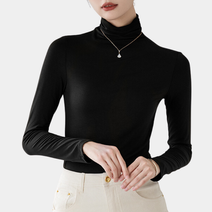 Trendy Ladies Turtleneck - Sienna-Black-XS-Nora Luxe