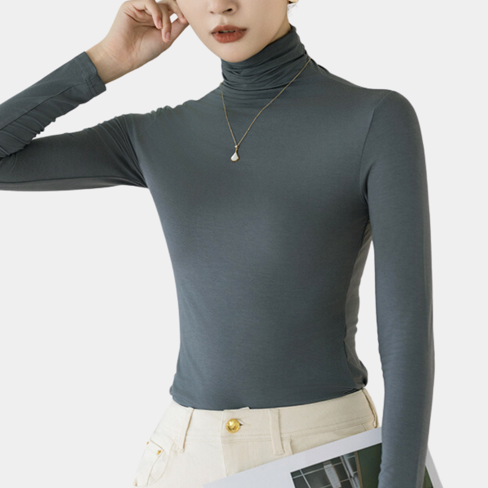 Trendy Ladies Turtleneck - Sienna-Gray-XS-Nora Luxe