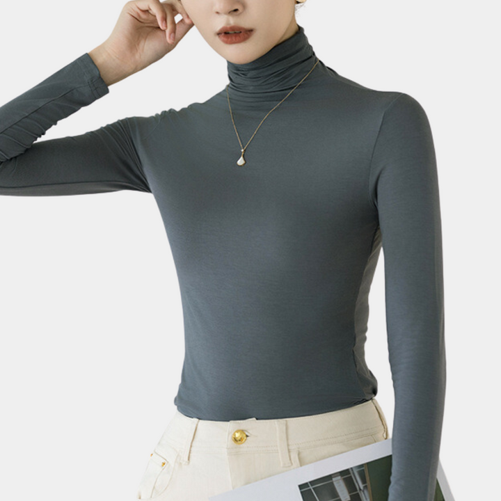 Trendy Ladies Turtleneck - Sienna-Gray-XS-Nora Luxe