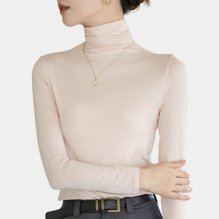 Trendy Ladies Turtleneck - Sienna-Pink-XS-Nora Luxe