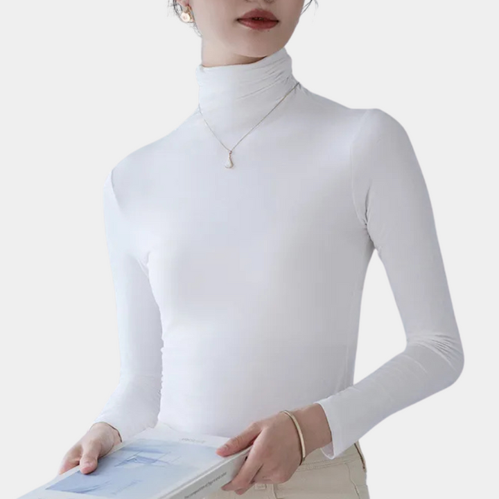 Trendy Ladies Turtleneck - Sienna-White-XS-Nora Luxe