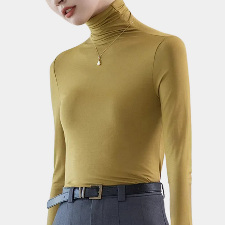 Trendy Ladies Turtleneck - Sienna-Yellow-XS-Nora Luxe