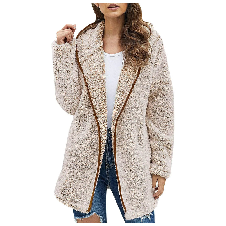 Trendy Lang Fleece Women's Jacket - Luna-Khaki-S-Nora Luxe