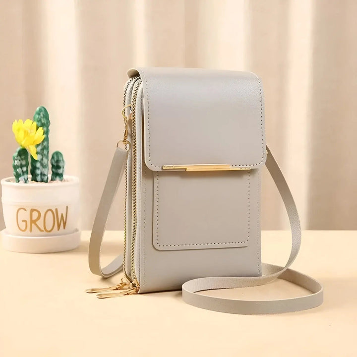 Trendy Leather Anti-Theft Women's Shoulder Bag - SecureStyle-Grey-Nora Luxe