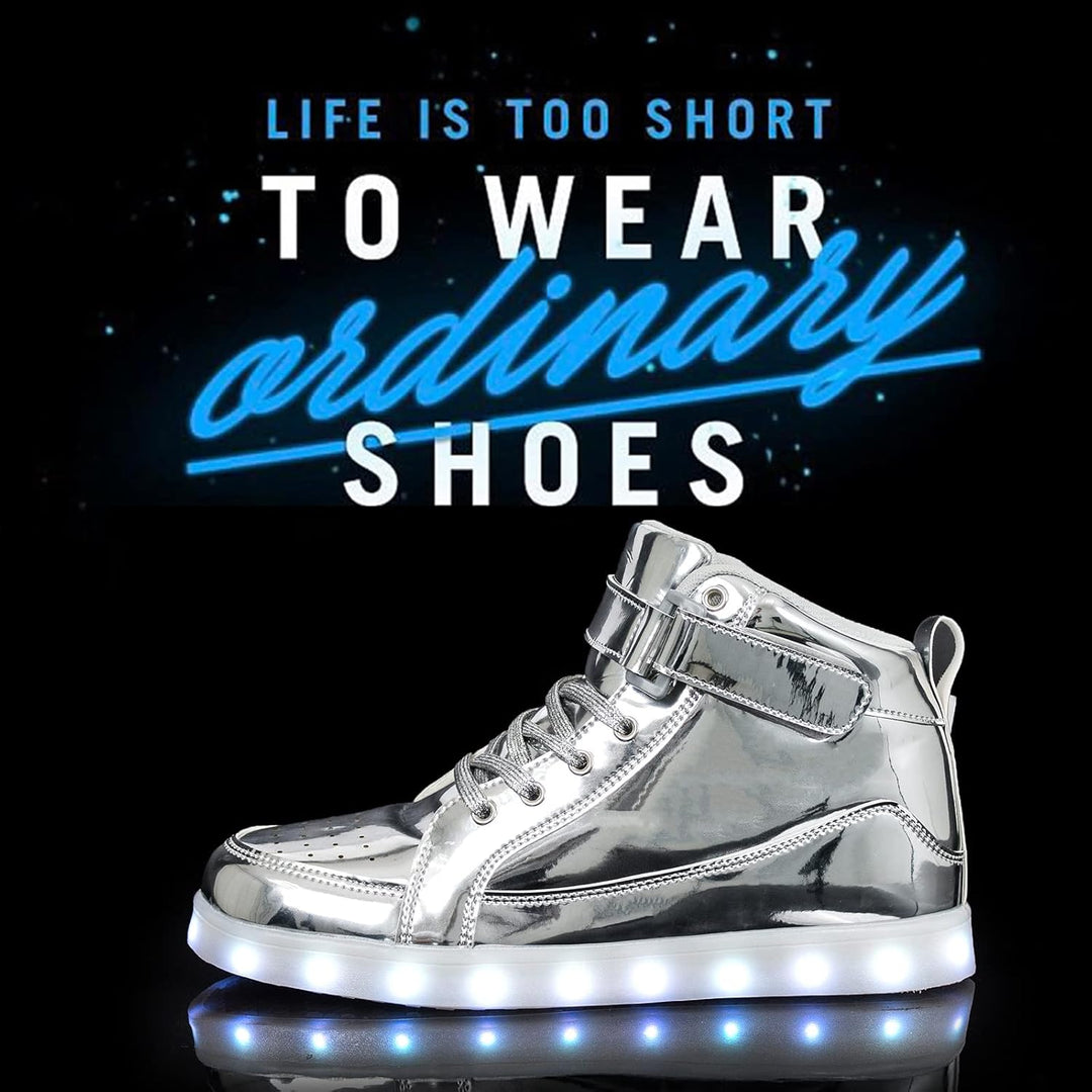 Trendy LED Sneakers with Rechargeable Lighting - LumaBoost-Black-2.5-Nora Luxe
