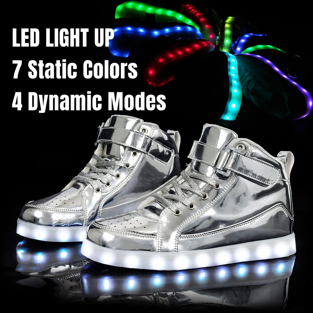 Trendy LED Sneakers with Rechargeable Lighting - LumaBoost-Black-2.5-Nora Luxe