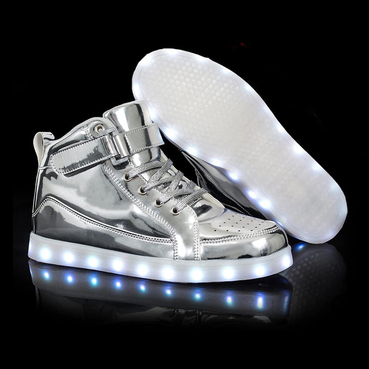 Trendy LED Sneakers with Rechargeable Lighting - LumaBoost-Black-2.5-Nora Luxe