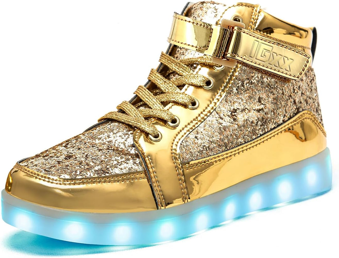 Trendy LED Sneakers with Rechargeable Lighting - LumaBoost-Black-2.5-Nora Luxe