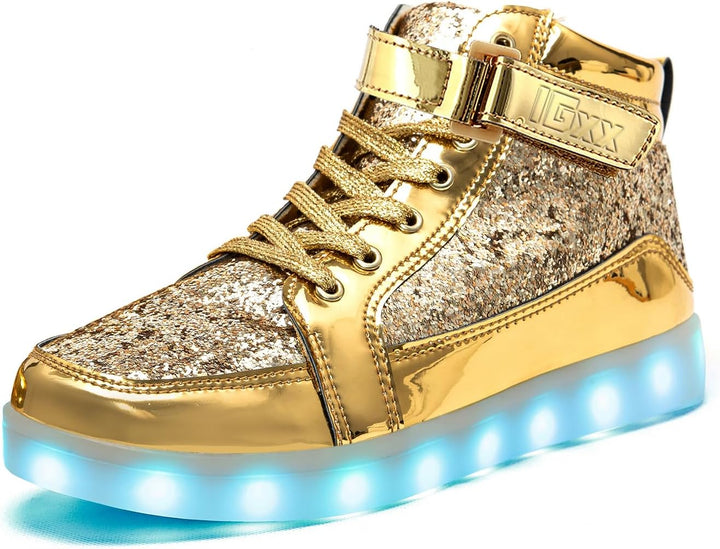 Trendy LED Sneakers with Rechargeable Lighting - LumaBoost-Black-2.5-Nora Luxe