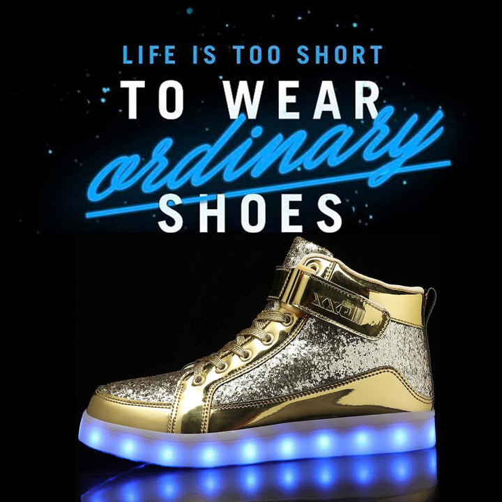 Trendy LED Sneakers with Rechargeable Lighting - LumaBoost-Black-2.5-Nora Luxe