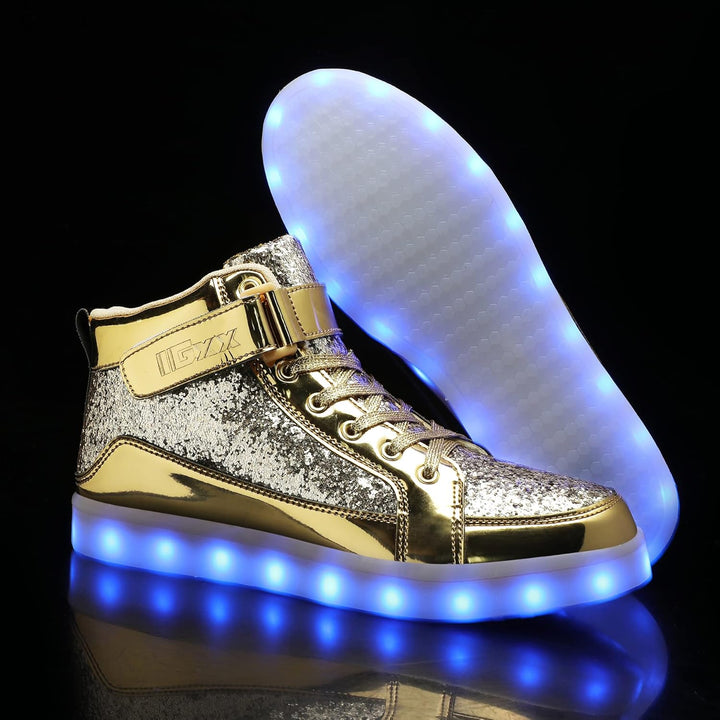 Trendy LED Sneakers with Rechargeable Lighting - LumaBoost-Black-2.5-Nora Luxe