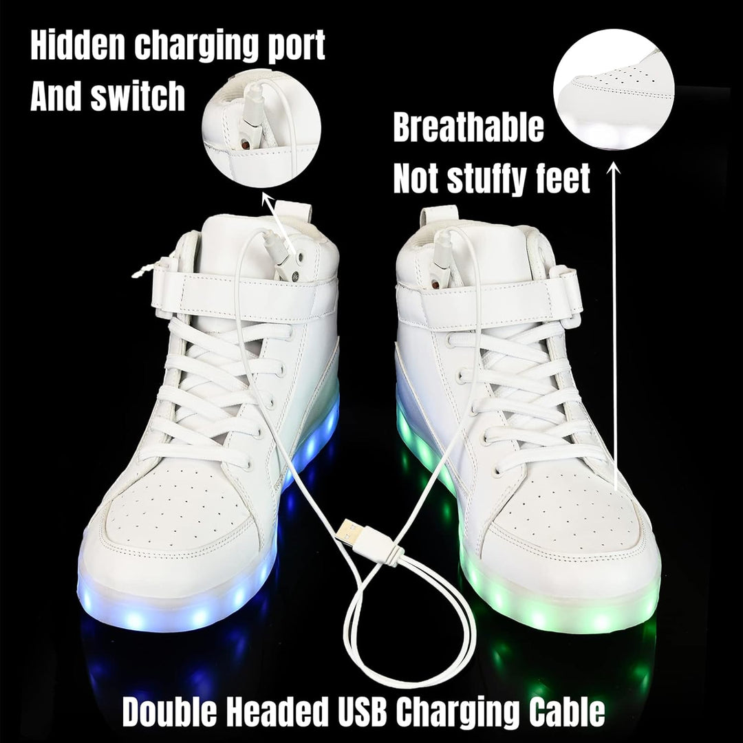 Trendy LED Sneakers with Rechargeable Lighting - LumaBoost-Black-2.5-Nora Luxe