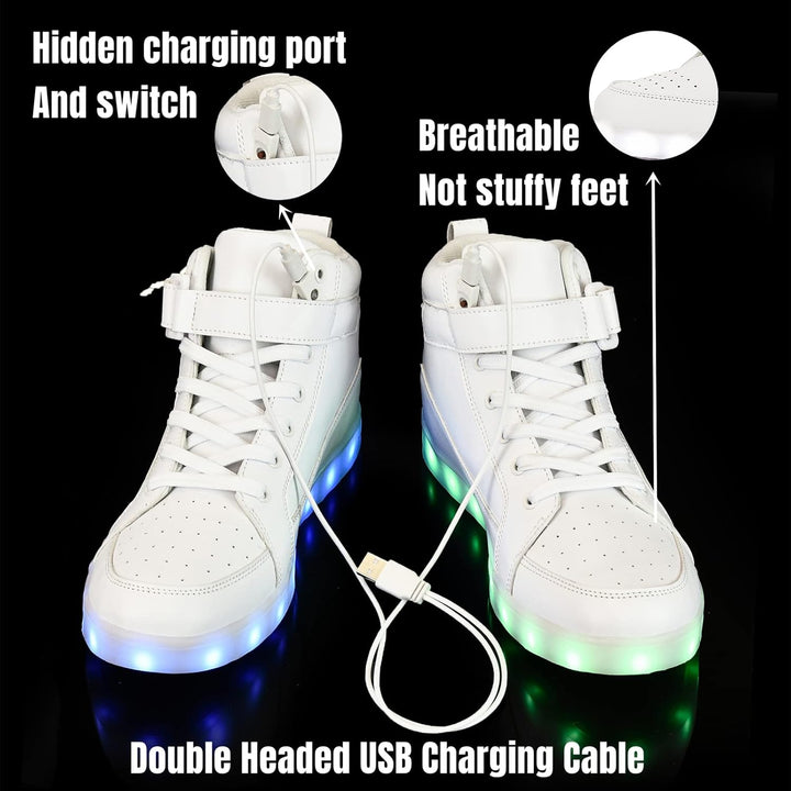 Trendy LED Sneakers with Rechargeable Lighting - LumaBoost-Black-2.5-Nora Luxe