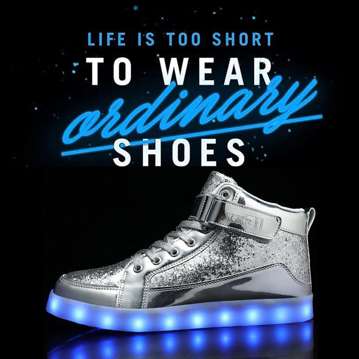 Trendy LED Sneakers with Rechargeable Lighting - LumaBoost-Black-2.5-Nora Luxe