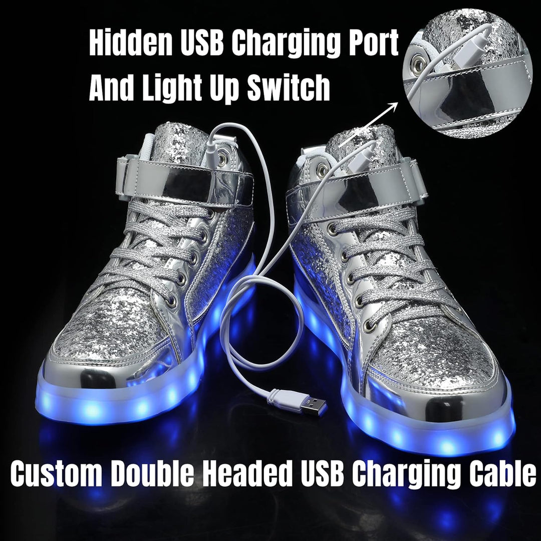 Trendy LED Sneakers with Rechargeable Lighting - LumaBoost-Black-2.5-Nora Luxe