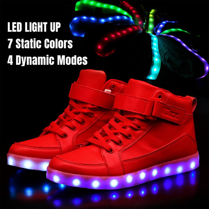 Trendy LED Sneakers with Rechargeable Lighting - LumaBoost-Black-2.5-Nora Luxe