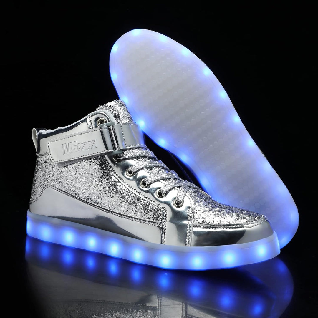 Trendy LED Sneakers with Rechargeable Lighting - LumaBoost-Black-2.5-Nora Luxe