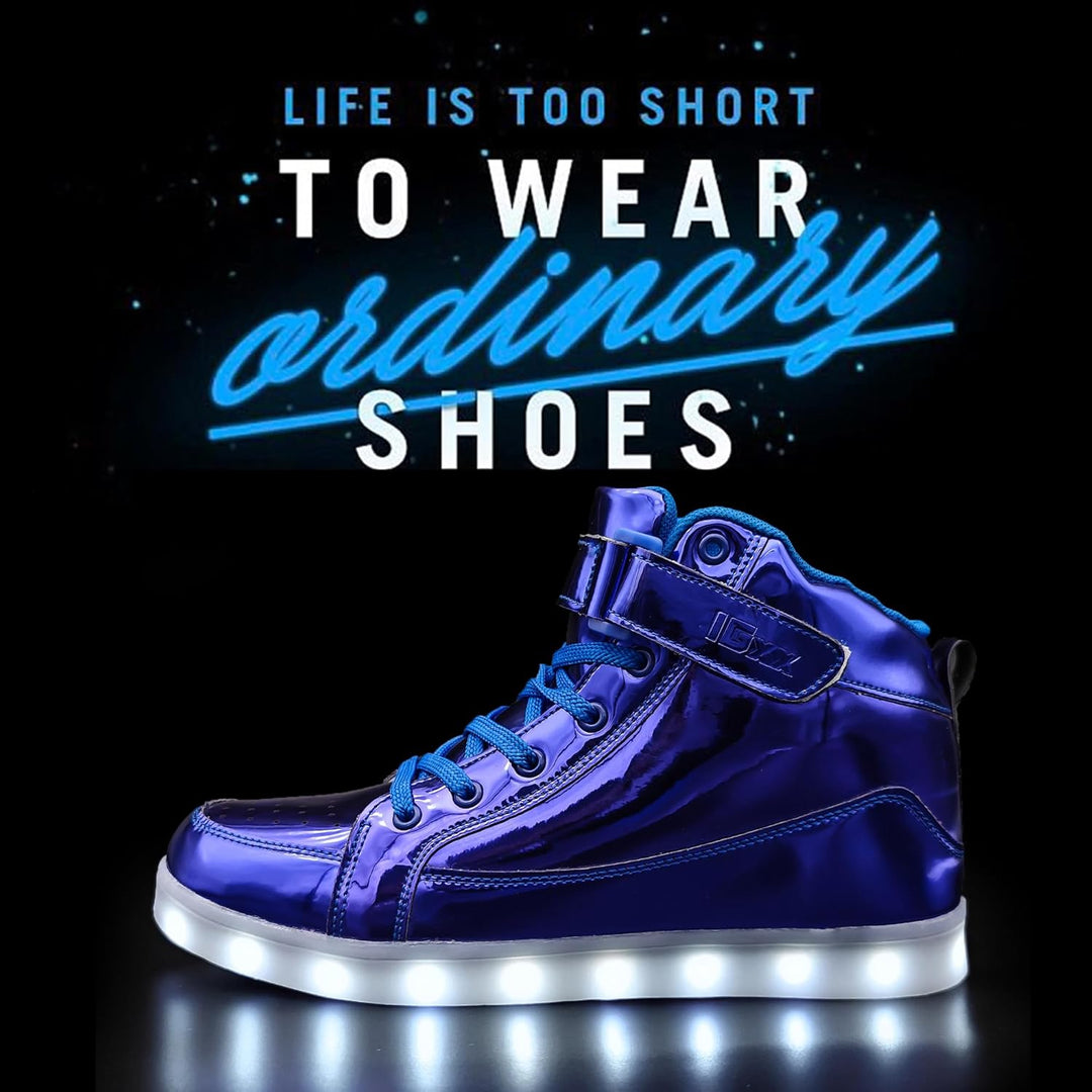 Trendy LED Sneakers with Rechargeable Lighting - LumaBoost-Black-2.5-Nora Luxe