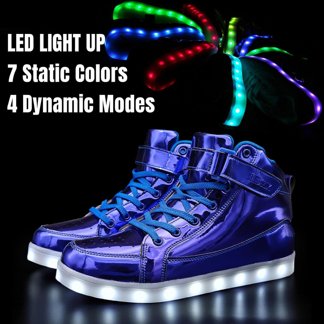 Trendy LED Sneakers with Rechargeable Lighting - LumaBoost-Black-2.5-Nora Luxe