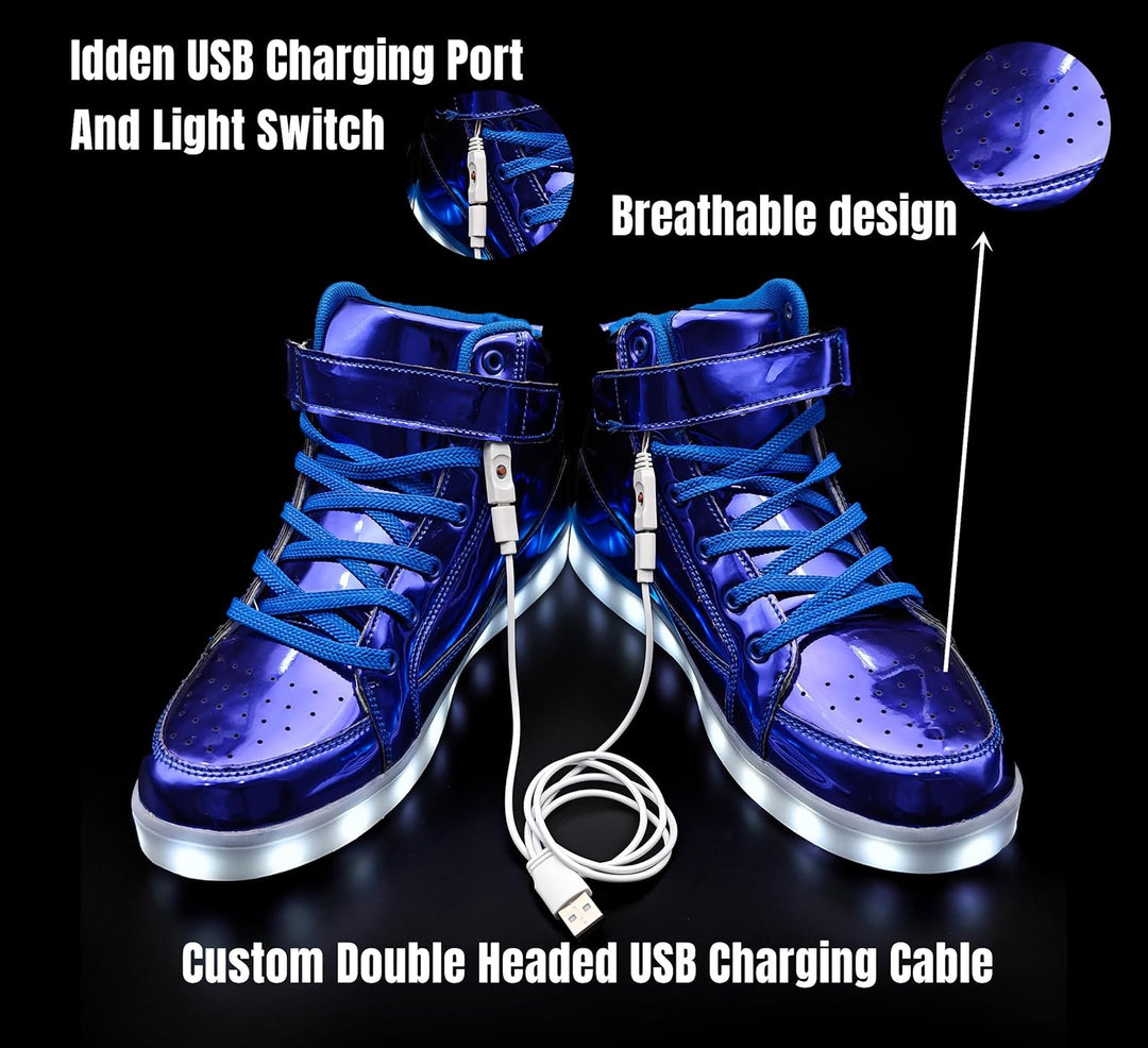 Trendy LED Sneakers with Rechargeable Lighting - LumaBoost-Black-2.5-Nora Luxe