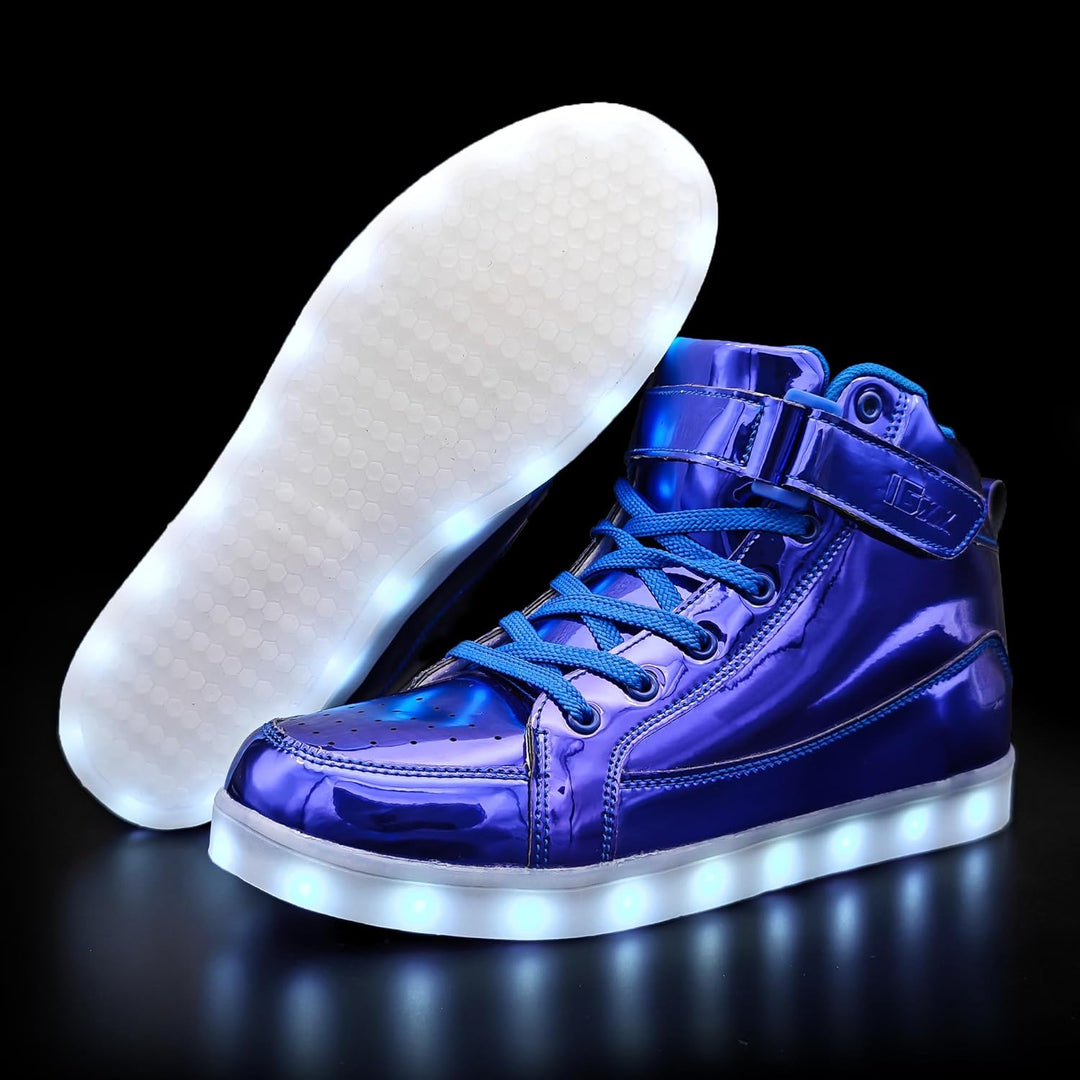 Trendy LED Sneakers with Rechargeable Lighting - LumaBoost-Black-2.5-Nora Luxe