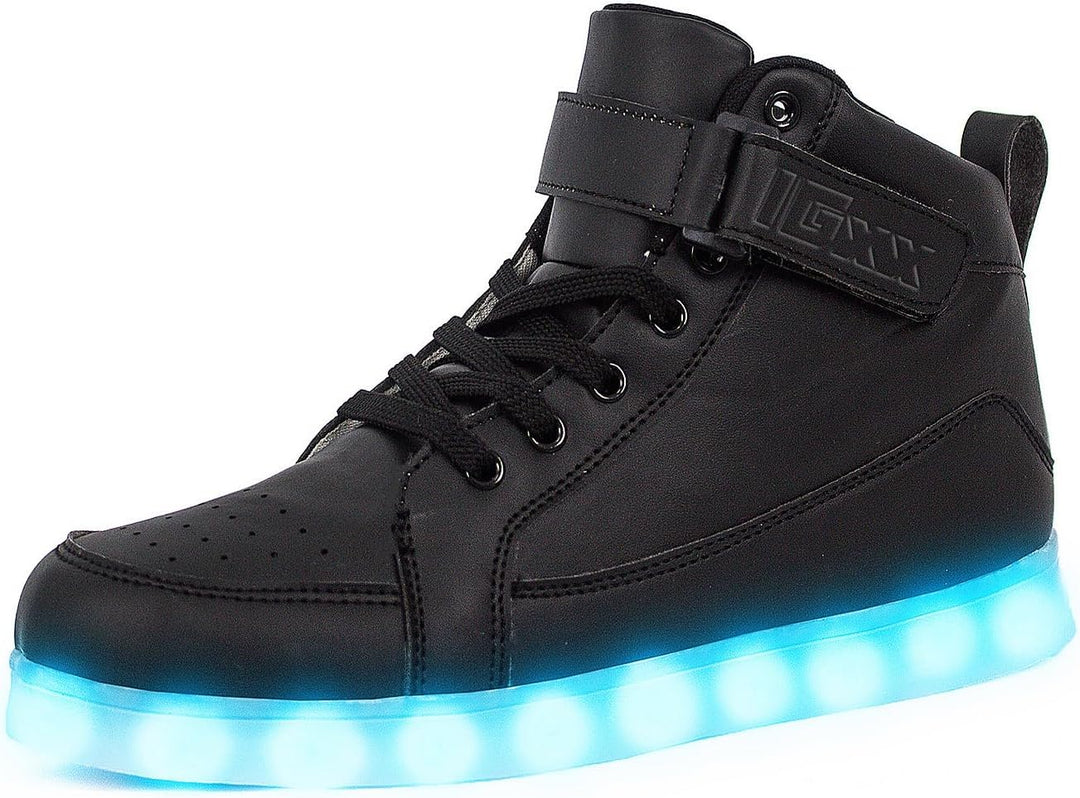 Trendy LED Sneakers with Rechargeable Lighting - LumaBoost-Black-2.5-Nora Luxe