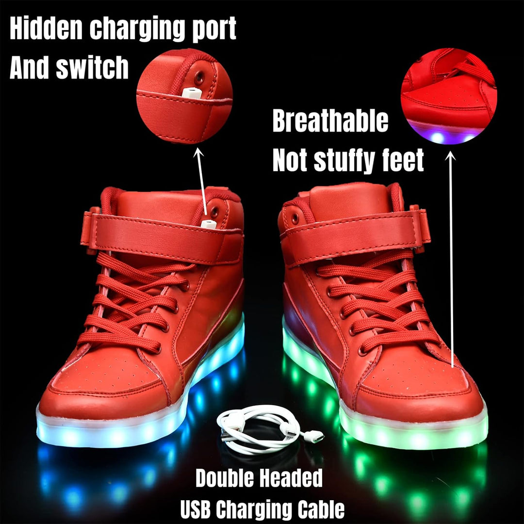 Trendy LED Sneakers with Rechargeable Lighting - LumaBoost-Black-2.5-Nora Luxe