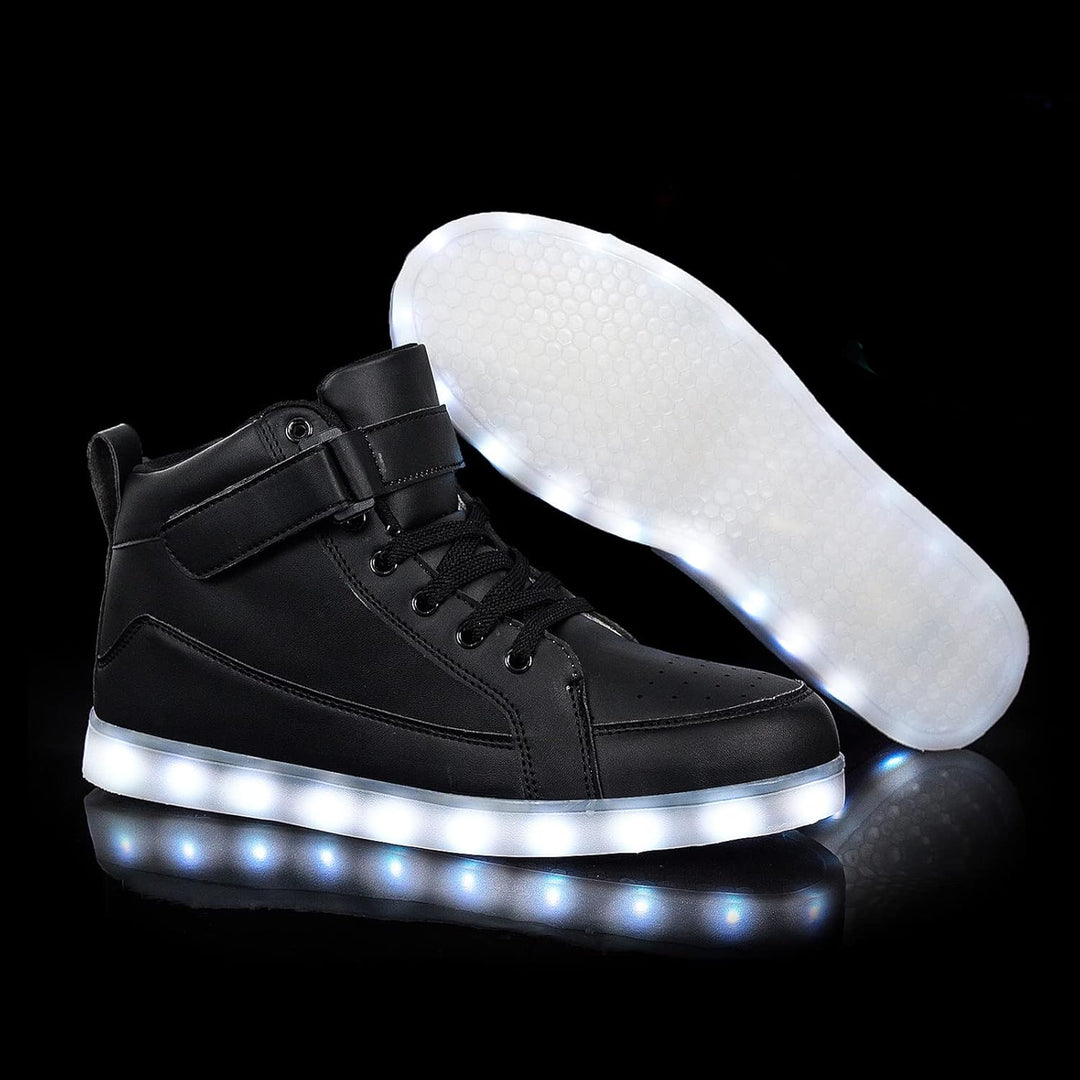 Trendy LED Sneakers with Rechargeable Lighting - LumaBoost-Black-2.5-Nora Luxe