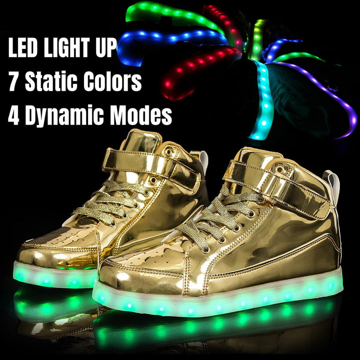 Trendy LED Sneakers with Rechargeable Lighting - LumaBoost-Black-2.5-Nora Luxe