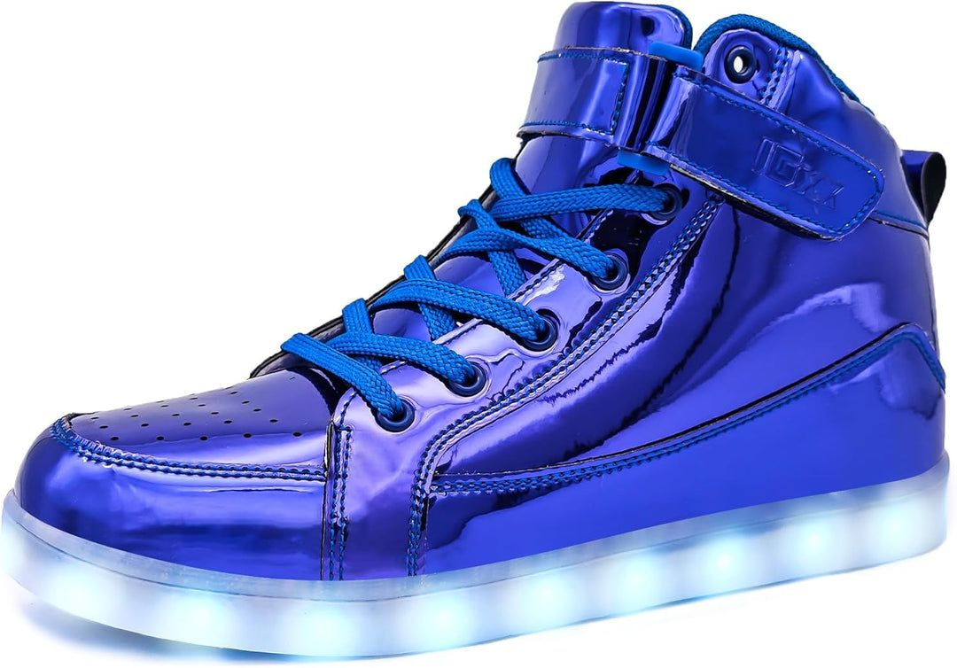 Trendy LED Sneakers with Rechargeable Lighting - LumaBoost-Blue-2.5-Nora Luxe