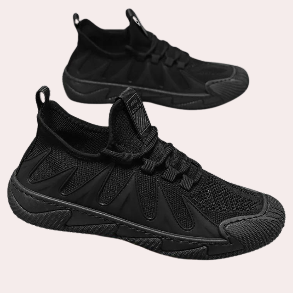 Trendy Lightweight and Breathable Men's Sneakers - Black-Black-6-Nora Luxe