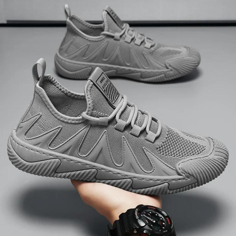 Trendy Lightweight and Breathable Men's Sneakers - Black-Gray-6-Nora Luxe