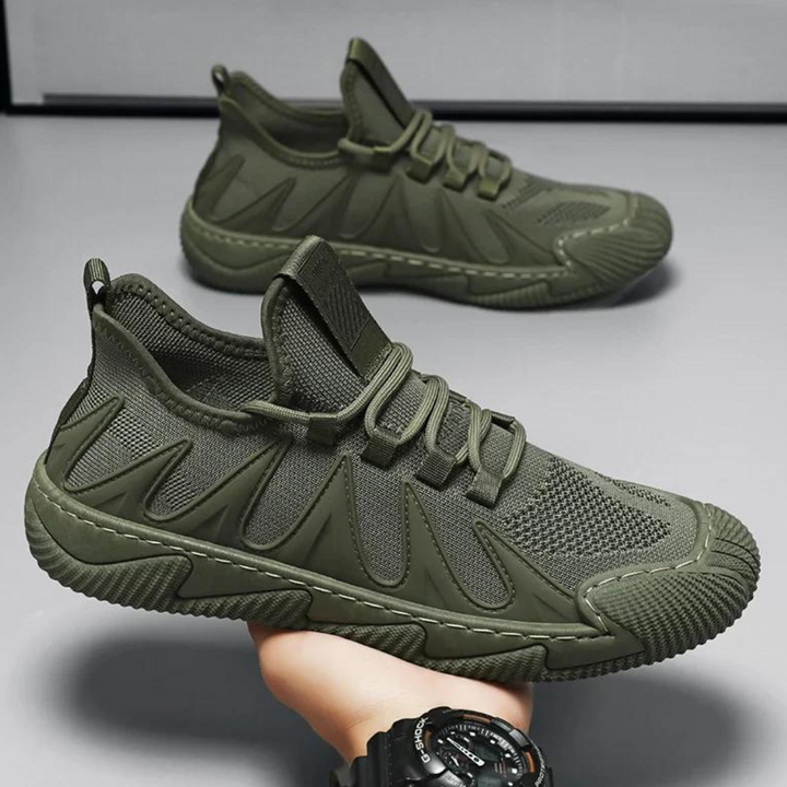 Trendy Lightweight and Breathable Men's Sneakers - Black-Green-6-Nora Luxe