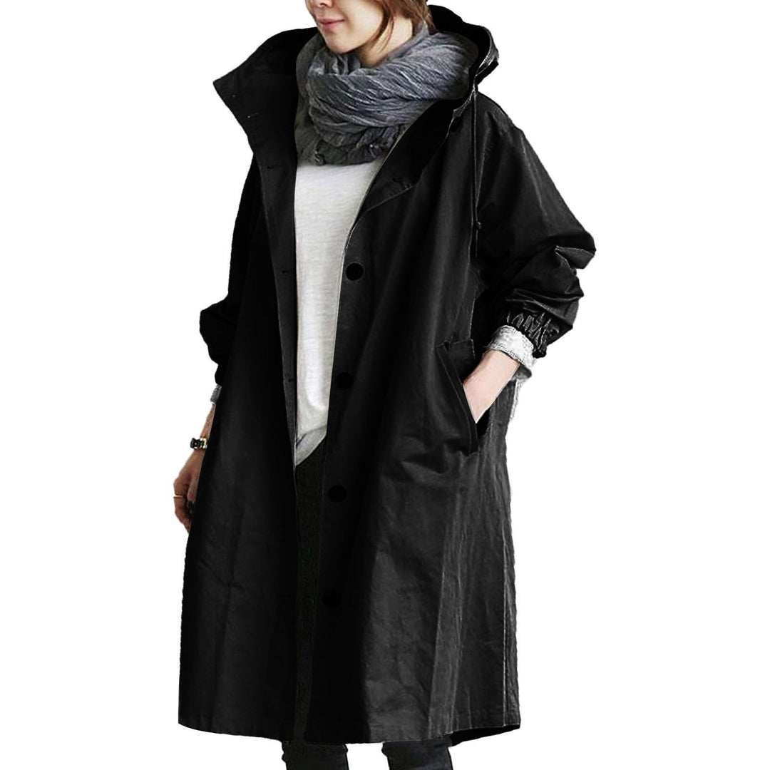 Trendy Long Raincoat for Women - Elise-Black-S-Nora Luxe