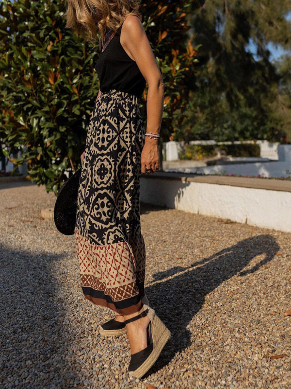 Trendy Long Skirt with Ruffles - Amara-Black-S-Nora Luxe