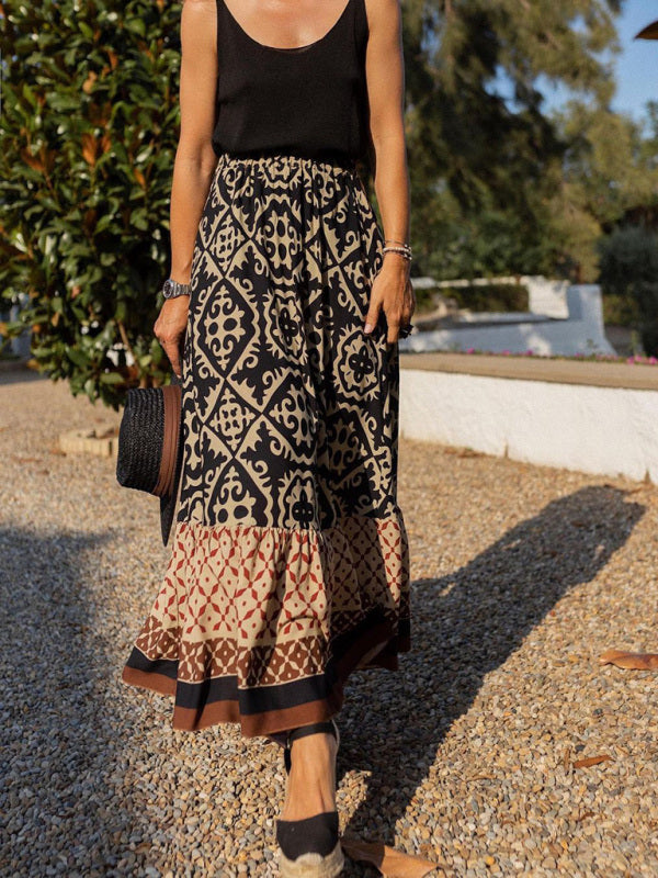 Trendy Long Skirt with Ruffles - Amara-Black-S-Nora Luxe