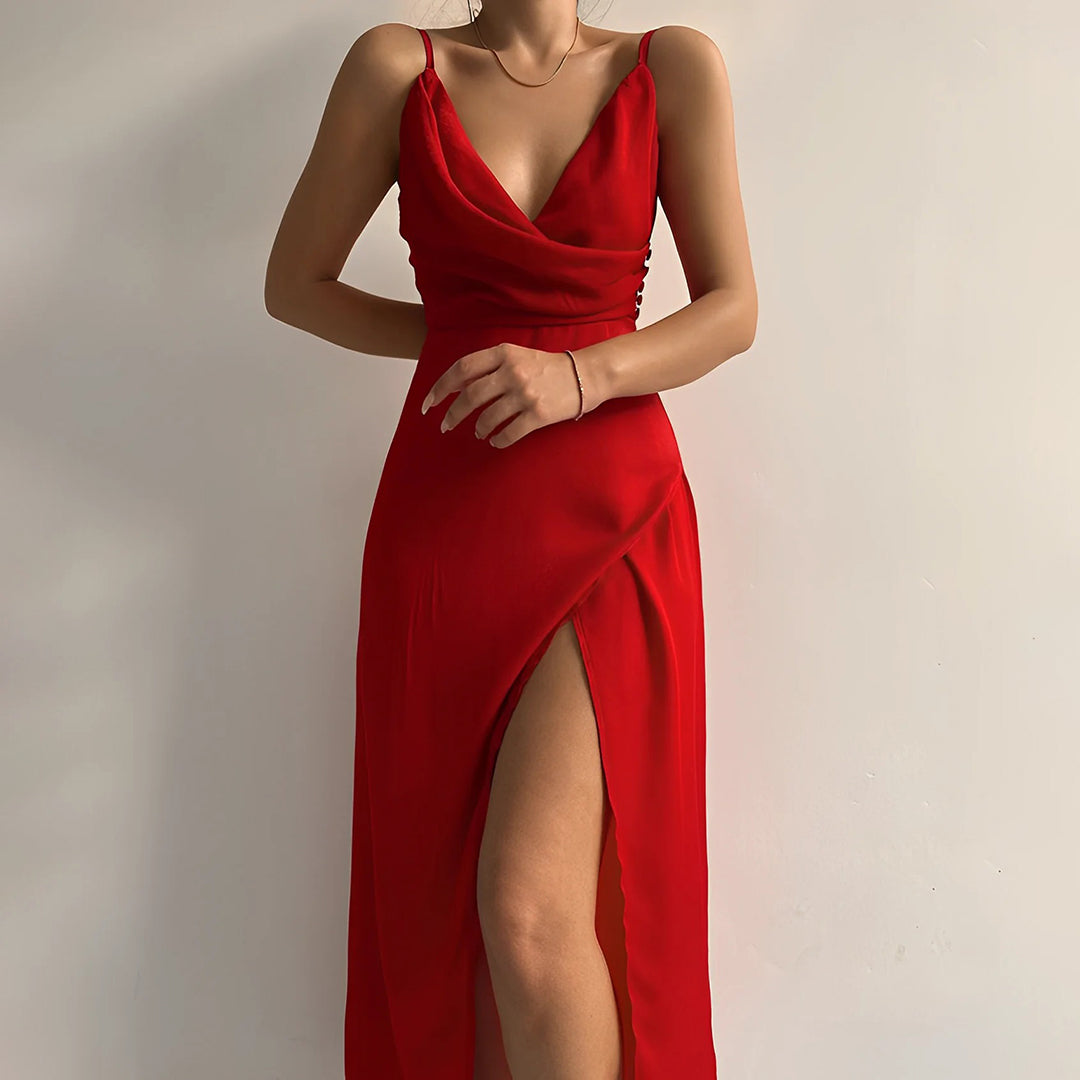 Trendy Maxi Dress - Elara-Red-S-Nora Luxe