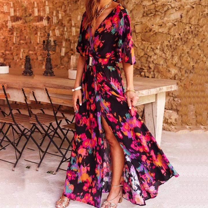 Trendy Maxi Wrap Dress for Summer - Vera-S-Black-Nora Luxe