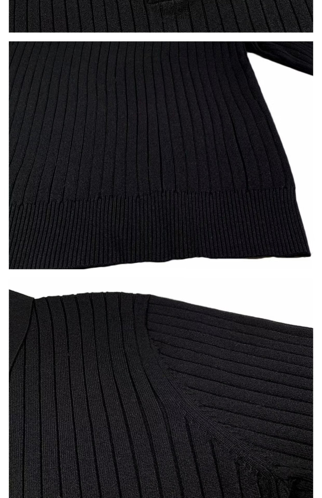 Trendy Men's Autumn Polo Sweater - Oliver-Black-S-Nora Luxe