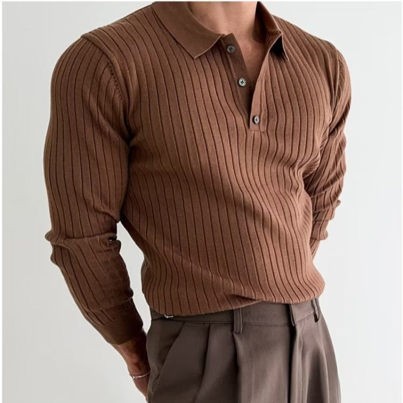 Trendy Men's Autumn Polo Sweater - Oliver-Brown-S-Nora Luxe