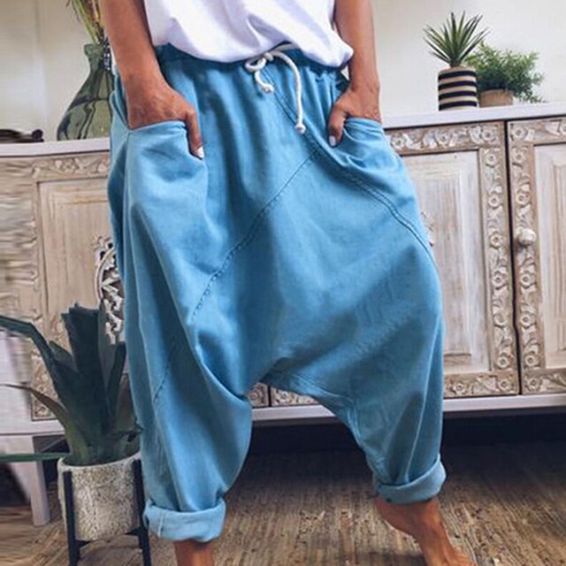 Trendy Men's Bohemian Harem Pants - Luca-Blue-S-Nora Luxe