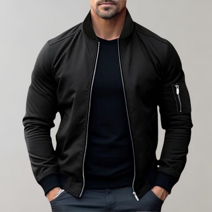 Trendy Men's Bomber Jacket - Chase-Black-M-Nora Luxe