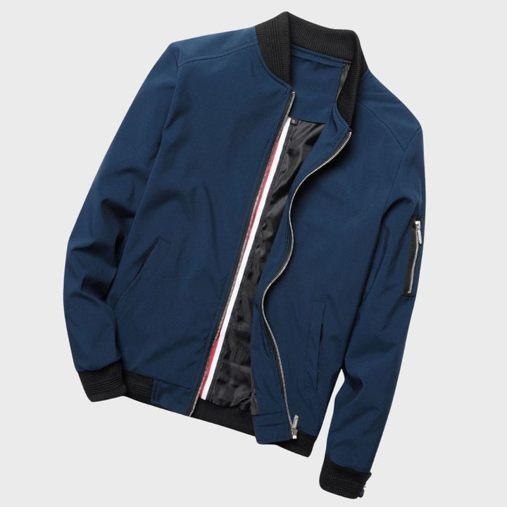 Trendy Men's Bomber Jacket - Chase-Blue-M-Nora Luxe