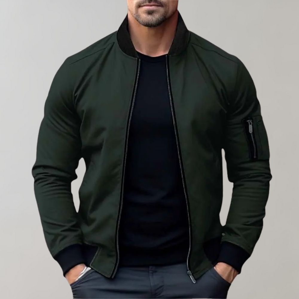 Trendy Men's Bomber Jacket - Chase-Green-M-Nora Luxe