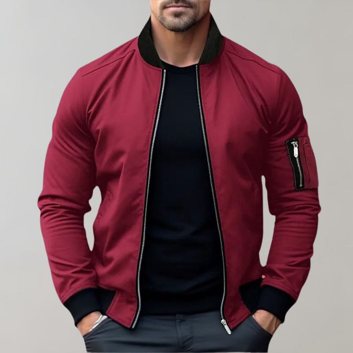 Trendy Men's Bomber Jacket - Chase-Red-M-Nora Luxe