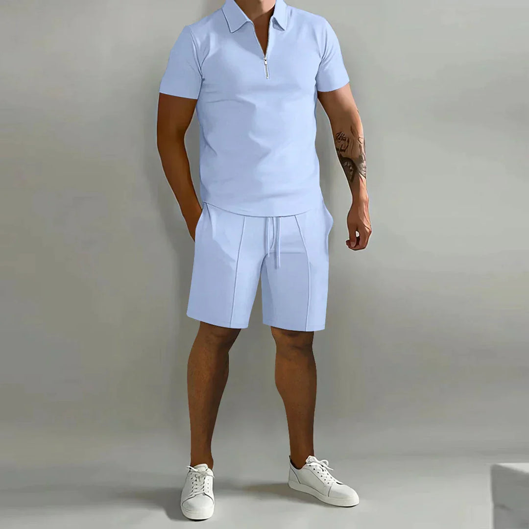Trendy Men’s Polo Set - Milano-Light blue-S-Nora Luxe