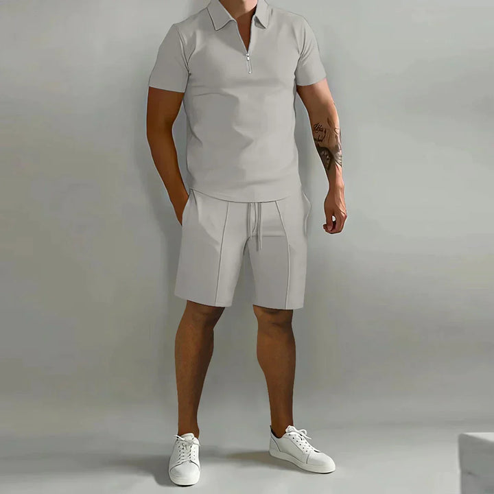Trendy Men’s Polo Set - Milano-Light grey-S-Nora Luxe