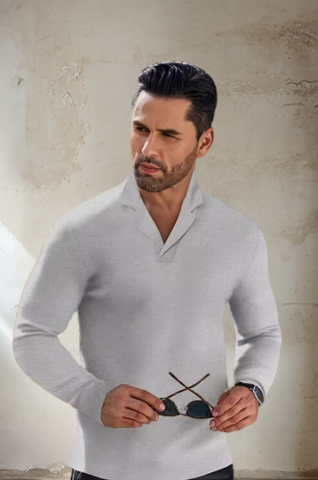 Trendy Men's Polo Sweater - Felix-Gray-S-Nora Luxe
