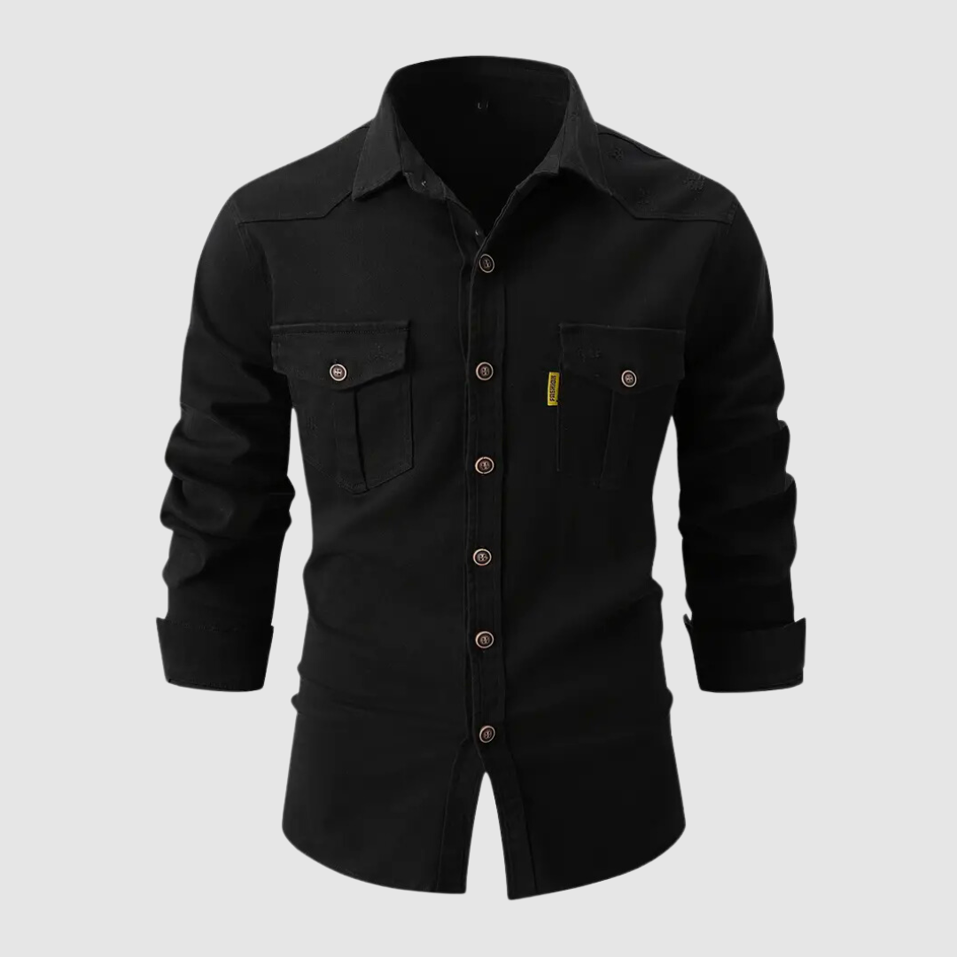 Trendy Men's Shirt - Kingsley-Black-S-Nora Luxe
