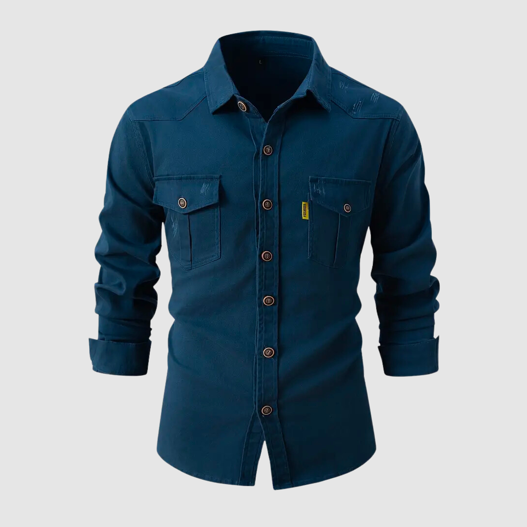 Trendy Men's Shirt - Kingsley-Blue-S-Nora Luxe